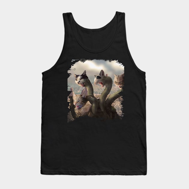 Evil Lernaean Hydra Dragon Cat Tank Top by Random Galaxy